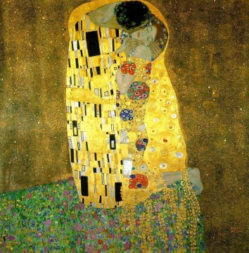  beso Arte - Decoración de pared dorada El beso de Gustav Klimt